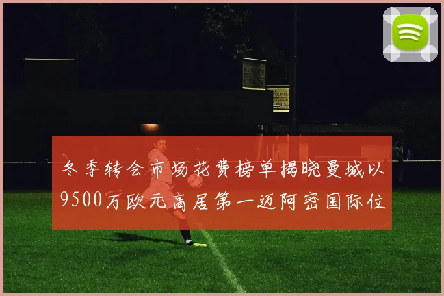 冬季转会市场花费榜单揭晓曼城以9500万欧元高居第一迈阿密国际位列第十一